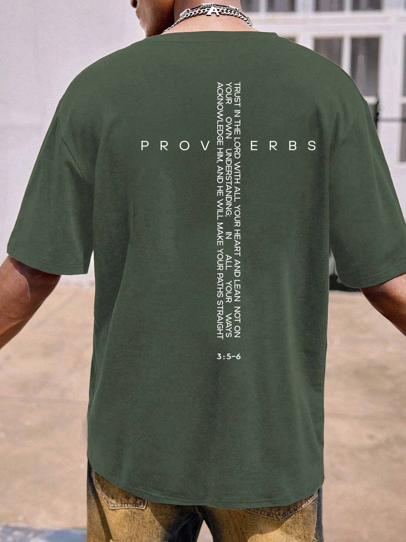Manfinity Dauomo Men'S Christian Shirt, Christian Gift, Bible Scripture Printed Shirt, Christian Clothing, T-Shirt, Religious Faith Gift for Dad, Religious Shirt