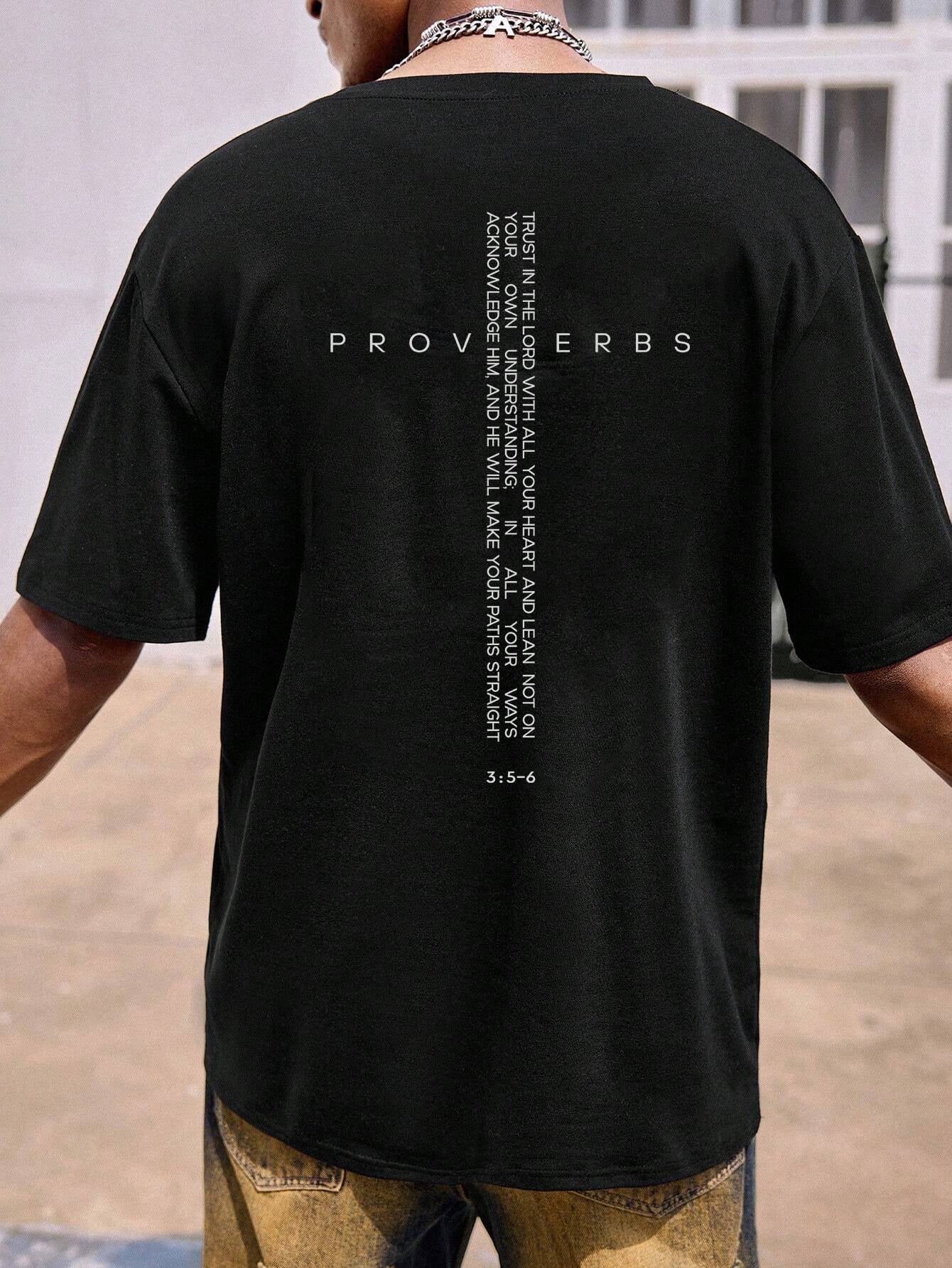 Manfinity Dauomo Men'S Christian Shirt, Christian Gift, Bible Scripture Printed Shirt, Christian Clothing, T-Shirt, Religious Faith Gift for Dad, Religious Shirt